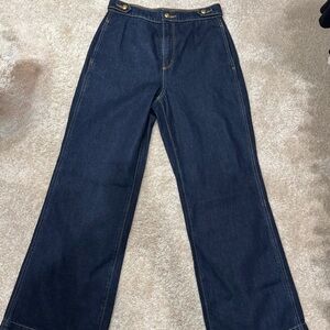 LOFT Dark Indigo Wide Leg Jeans